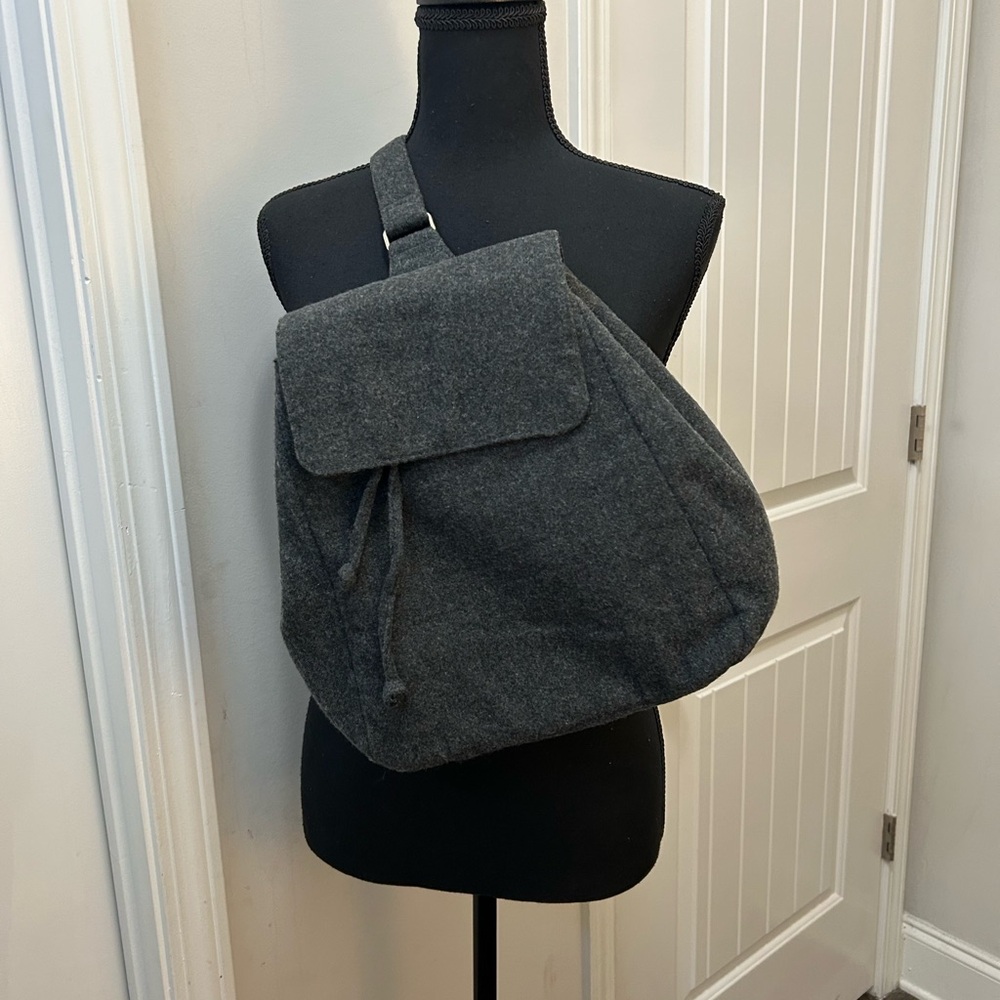 GAP‎ Charcoal Wool Backpack Academia Normcore Messenger Bag